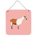 Micasa Alpine Goat Pink Check Wall or Door Hanging Prints6 x 6 in. MI228551